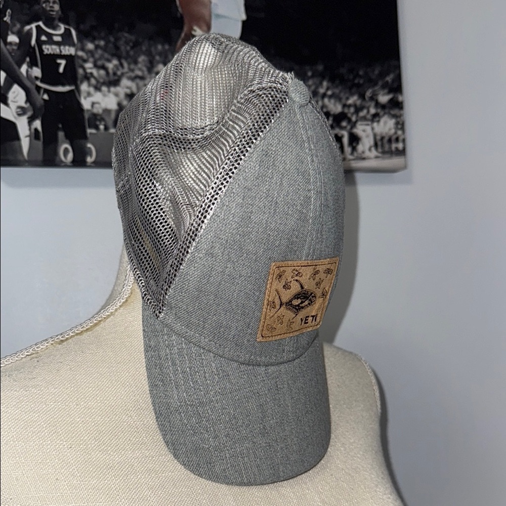 Yeti Gray Trucker Hat with Patch